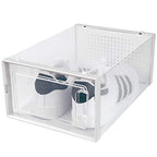 OnDisplay Clik Stackable Interlocking Shoe Box System (Standard Clear/White, Set of 4) - color: Standard Clear/White, size: Set of 4