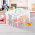 STERILITE Convenient Home 2-Tier Layer Stack Carry Storage Box, Clear 12-Pack 12 X 1 - size: 12 Pack