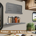Safoner RV Aluminum Fold-Down Wall Shelf - The Essential Camper Accessory for Interior Organization | Space-Efficient Versatile Floating Storage- 2 Packs