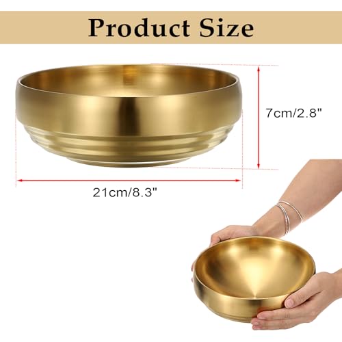 8.3" Golden Key Bowl for Entryway Decorative Key Holder Round Fruit Dish Stainless Steel Catch All Bowl for Coffee Table Kitchen Counter Home Decor - color: Gold, size: 8.3 Inches