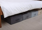 iwill CREATE PRO Under Bed Storage Bin, 100cm Large Foldable Container with Lid | 39.4"x16.9"x7" Dust-Proof Washable Organizer for Shoes, Clothing, Bedding | Durable Plastic Board, Dark Gray - color: Dark Gray