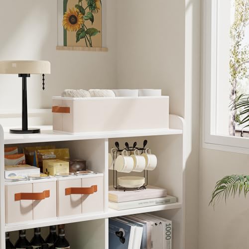 Storage Bin, Linen Foldable Clothes Basket, Storage Box Container with Double Handles for Bedroom, Beige, 15x 6 x 5 Inch, 1-Pack - color: Beige, size: 1-Pack