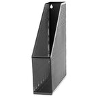 U Brands Mesh Steel Magazine File Holder, 12.5" x 9.8" x 3", Black, Desk Organizer for Magazines, Documents, Files and Folders, Modern Office Accessory