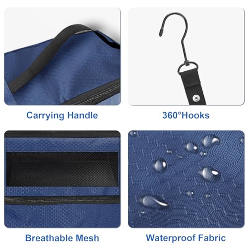 Olosar Suitcase Organizer, Travel Luggage Organizer Portable Hanging Travel Shelves Collapsible Hanging Packing Cubes for Carry on Suitcase - color: Navy blue-S, size: Small