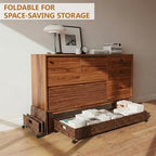 2 Pack Under Bed Storage with Wheels, 40L Large Under Bed Storage Containers with Handwoven Rattan , Rolling Underbed Organizer Bins Drawers for Clothes, Shoes, Blankets, Brown(31.5 x 15.75 x 6.3 In) - style: 2 Pack(A-Brown)