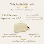 2-in-1 Travel Makeup and TSA Toiletry Organizer for Women – Flexible Compartments, Clear TSA Window, Wipe Clean Vegan Leather, Gift Box Included – Carry-On Approved, Cream - color: Cream Beige
