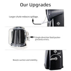 Upgrade Rotary Cheese Grater Shredder with Handle, Strong Suction Base, Multi-purpose Rotary Grater Slicer with 5 Interchangeable Blades for Ice, Vegetables, Fruit, Nuts with Blade Storage Box - color: Black