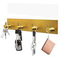 VIS'V Key Holder Wall Mount, Large Metal Self Adhesive Key Hanger with 4 Hooks, No Drilling, Extra Adhesive Strip, Gold - color: Gold