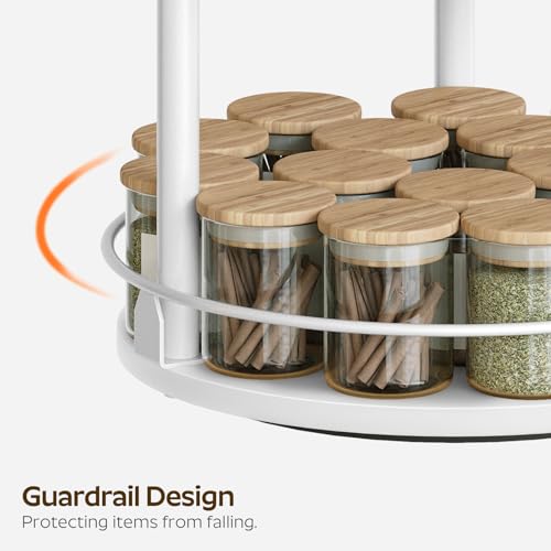 YATINEY Lazy Susan Organizer, Rotating Spice Rack, 3 Tier Spice Turntable Organizer, Industrial Turntable Spice Holder, for Kitchen Countertop and Cabinet, Compact and Versatile, White SR23WW - color: White, size: 10.2"L x 10.2"W x 18"H