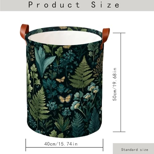 Dark Botanical Laundry Basket Funky Collapsible Laundry Baskets Oxford Cloth Bin Laundry Hamper Colorful Laundry Basket Spring Decor 15.75x15.75x19.7" - color: Colorful593