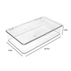 Isaac Jacobs Small Stackable Organizer Bin (10.75” x 6.5” x 2.4”) w Hinged Lid Clear Storage Box Home Office School Fridge Bathroom Kitchen Pantry Container BPAFree Food Safe (Small Clear) (Pack of 2) - size: Small (Pack of 2)