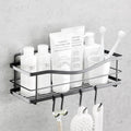 KINCMAX Premium Shower Caddy - Self Adhesive Shower Shelf with 4 Hooks - No Drill Large Capacity Stainless Steel Rack - Aesthetic Organizer for Bathroom Wall Decor - Matte Black - style: Shower Caddy (Black)