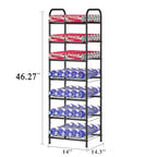 GILLAS 7 Tier Without Wooden Top Water Bottle Storage Rack, Free Standing Vertical Metal,Water Bottle Organizer, Large Capacity Bottled Rack Water Holder Stand for Cabinet Kitchen Party Pantry,Black - size: 7 Tier Without Wooden Top