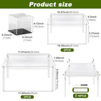 Clear Cabinet Organizer, 4 Pack Acrylic Cabinet Organizer and 1PC Acrylic Display Box, Stackable Spice Rack Organizer Shelf for Kitchen Dishes, Spices, Soda Cans and Bottles