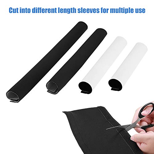 JOTO 2 Pack Cable Management Sleeve, 130" Cord Organizer System with Hook&Loop for TV Computer Office Home Entertainment, Flexible Cable Sleeve Wrap Cover Wire Hider System -Black, 2 Large - color: Black, size: 2 Pack, 130 Inch