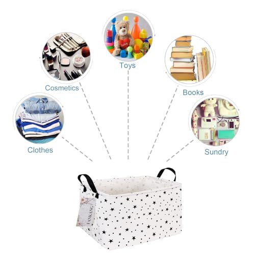 FANKANG Storage Basket,Nursery Hamper Canvas Laundry Basket Foldable with Waterproof PE Coating Storage, Office, Bedroom, Clothes,Toys (Rec-Star) - color: FK-Rec-Star