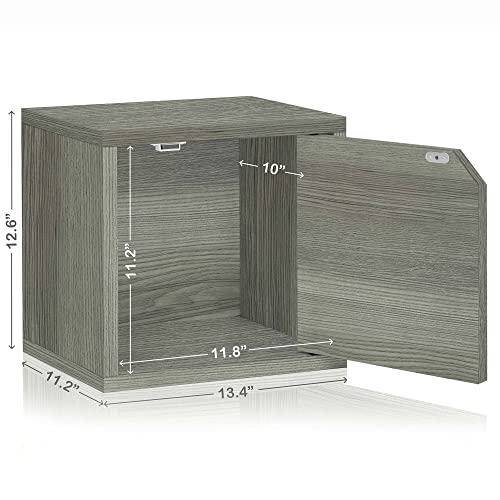 Way Basics Closet Organizer and Storage - Modular Connect Door Cube (Tool-free Assembly) - color: Grey