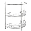 Pedestal Sink Organizer - Compact Under the Sink Rack with 2 Storage Shelves and Towel Holder - Space Saving Bathroom Storage by Lavish Home - color: Silver