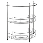 Pedestal Sink Organizer - Compact Under the Sink Rack with 2 Storage Shelves and Towel Holder - Space Saving Bathroom Storage by Lavish Home - color: Silver