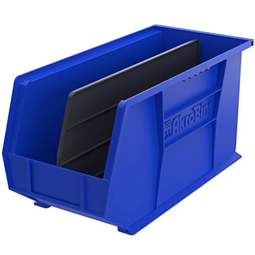 Akro-Mils 40260 Plastic Length Dividers for AkroBins Stackable Storage Bins Model 30260, Custom Storage Inserts for Tools, Crafts & Supplies, 6-Pack, Black - color: Black, size: 6-Pack | Fits 30260