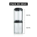 BlenderBottle GoStak Twist n' Lock Storage Jars, 150cc 2-Pak, Black - color: Black, size: 150cc (Pack of 2)
