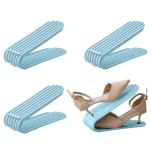 EUBUY Shoe Slots Organizer, Shoe Stackers for a Pair of Shoes, Adjustable Shoe Stacker Storage Space Saver for Closet Organization and Maximizing Storage