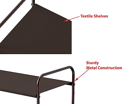 Simple Houseware 2-Tier Shoe Rack Storage Organizer, Bronze - color: Bronze, size: 2-Tier