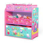 Delta Children - Peppa Pig Design & Store 6 Bin Toy Storage Organizer - Greenguard Gold Certified, Pink - color: Peppa Pig