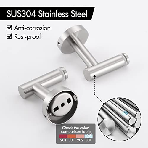 KES Glass Shelf for Bathroom, Floating Glass Shelves for Wall, 20 Inch Tempered Glass Shelf 2 Pack with Rustproof Stainless Steel Brackets Wall Mounted Brushed Finish, A2021-2-P2 - color: Brushed Finish