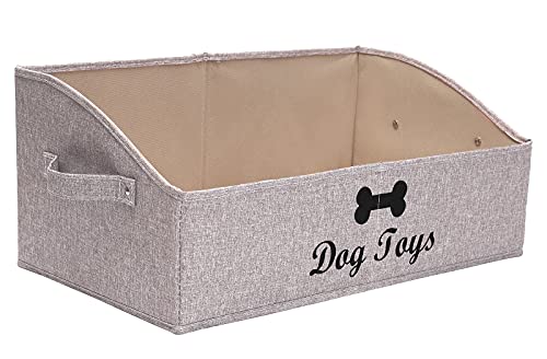 Morezi Dog Toy Box: Storage Basket for Organizing Pet Toys, Blankets & Accessories in Living Room, Playroom, Closet or Shelf - Snow Brown - color: Dog Snow Brown
