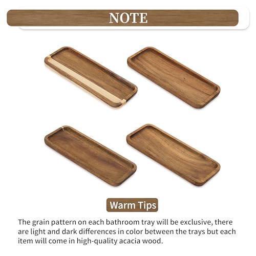 Hanobe Bathroom Toilet Tank Basket: Wood Acacia 2pcs Toilet Paper Topper with Vanity Tray Back of Organizer Toiletry Storage Holder Box