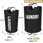 Maxsilan 160L XX-Large Laundry Basket, Freestanding Tall Clothes Hamper, Collapsible Laundry Bag, Black - color: Black, size: 160l