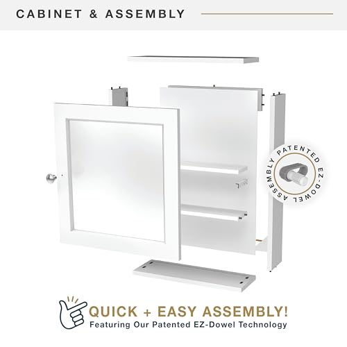 MCS 23x16 White Medicine Cabinet Organizer, Wall Mounted Bathroom Cabinet for Over-The-Toilet Storage, Bathroom Furniture & Restroom Organizer - size: 23x16 1-Door