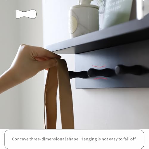 Entrance Coat Rack ，Coat Hooks, Wall-Mounted Wooden Hook Rack, Wall-Mounted Shelves are Very Suitable (Black Color Finish—A-1) - style: black color finish—A-1