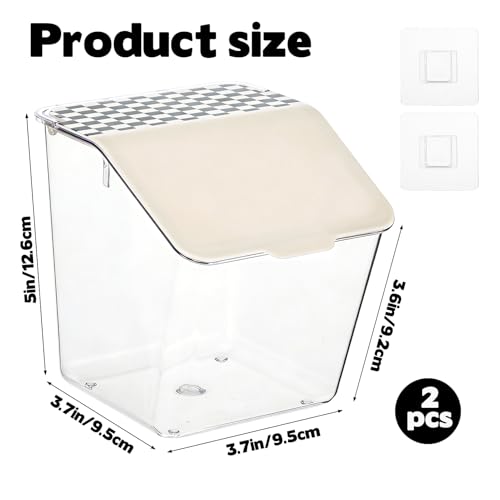 Rainmae 2 Pack Laundry Pods Container with Lids Wall-Mounted Dishwasher Pods Holder for Powder Dryer Balls and Scent Booster Beads Space Saving Plastic Storage Container for Laundry Room Organization
