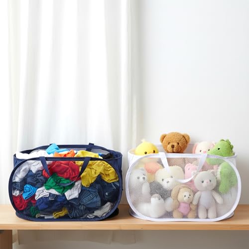 5 Pack Pop-Up Mesh Laundry Basket,5 Colors Pop Up Mesh Hamper,Open Laundry Baskets with Durable Handle Plastic Clothes Baskets for Home College Dorm Travel