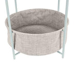 Amazon Basics Round Storage End Table, Side Table with Cloth Basket, Mint Green/Heather Gray, 18 in x 18 in x 19 in - color: Mint Green