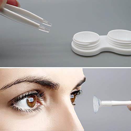 Vastsoon Contact Lens Case, Portable Cute Eye Contacts Colored Lenses Applicator Remover Tool Kit with Mirror Solution Bottle for Travel Daily Outdoor (Square, Silver) - color: Square,Silver
