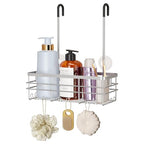 HapiRm Hanging Shower Caddy Organizer - No Drilling Shower Organizer with Hooks, Rustproof & Waterproof 304 Stainless Steel Bathroom Shelves - Silver (1 Basket) - color: Silver- 1 Basket