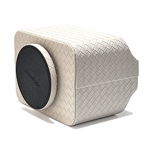 UnionBasic Rotating Desk Organizer, 360 Desk Spinning Caddy, Desktop TV Guide/Mail/Media/Remote Controller Holder Organizer, Woven Beige - color: Woven Beige
