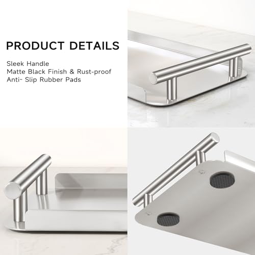 FEILERN Toilet Paper Basket,Toilet Paper Storage for Toilet Tank, Bathroom, Kitchen Counter (Silver) - color: Silver