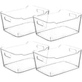 CONTROL KITCHEN Small Clear Plastic Storage Bins, Perfect for Organization or Pantry and, Fridge Organizer, Cabinet Organizers - size: Small