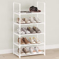 5-Tier Small Shoe Rack,Stackable Shoe Shelf Storage Organizer for Entryway Hallway Closet Bathroom Living Room(White-5Tier) - color: White-5tier