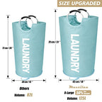 Maxsilan 125L X-Large Laundry Basket, Freestanding Tall Clothes Hamper, Collapsible Laundry Bag, Light Blue - color: Light Blue, size: 125L