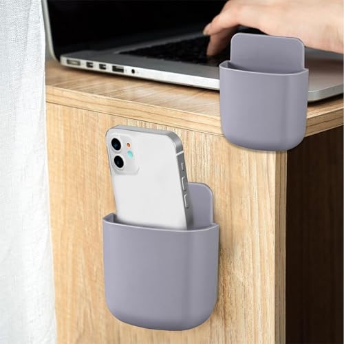 1Pcs Wall-Mounted Storage Box Space-Saving Wall Organizer for Phone Remote Small Items Creative Hanging Storage Easy Install No Electricity Needed(Grey) - color: 1Grey