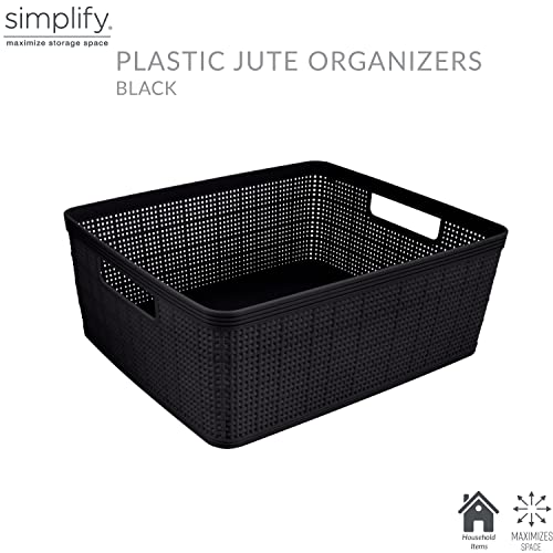 Simplify 10 Piece Organizing Set | Multiple Size Bins | Multipurpose | Office | Desk | Dorm | Bathroom | Storage Basket | Small Items | Accessories | Black - size: 10 Piece