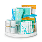 YouCopia Crazy Susan Lazy Susan Organizer, 3 BPA-Free Removable Clear Bins with Handles, Rotating Storage Turntable for Kitchen Cabinet, Pantry and Bathroom Organization - size: 3 Bins