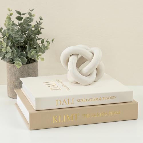 Linen Decorative Book Storage Boxes - Set of 2 Faux Books for Coffee Table Decor, Neutral Fake Book Props for Hiding TV Remotes & Entryway Styling (Khaki & Off-White) - color: Khaki-White
