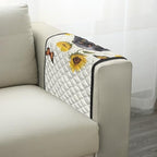 Dachshund Sunflower Butterfly Print Sofa Arm Slipcover Recliner Arm Covers with Organizer Pockets 44x20 inch Chair arm Cover Anti-Slip Furniture Protectors - color: Dachshund Sunflower Butterfly