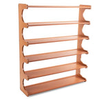Shoe Rack,6 Tier Shoe Organizer Storage Shelf,Bamboo Narrow Shoe Closet,Small Space Shoe Rack,for Entryway Closet 26.77×7.48×32inch - size: 6 Tier-26.77" Wide